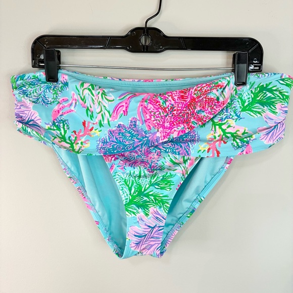 Lilly Pulitzer Lagoon Sarong Hipster Bikini Bottom in Cay To My Heart Size 16 - Picture 1 of 9